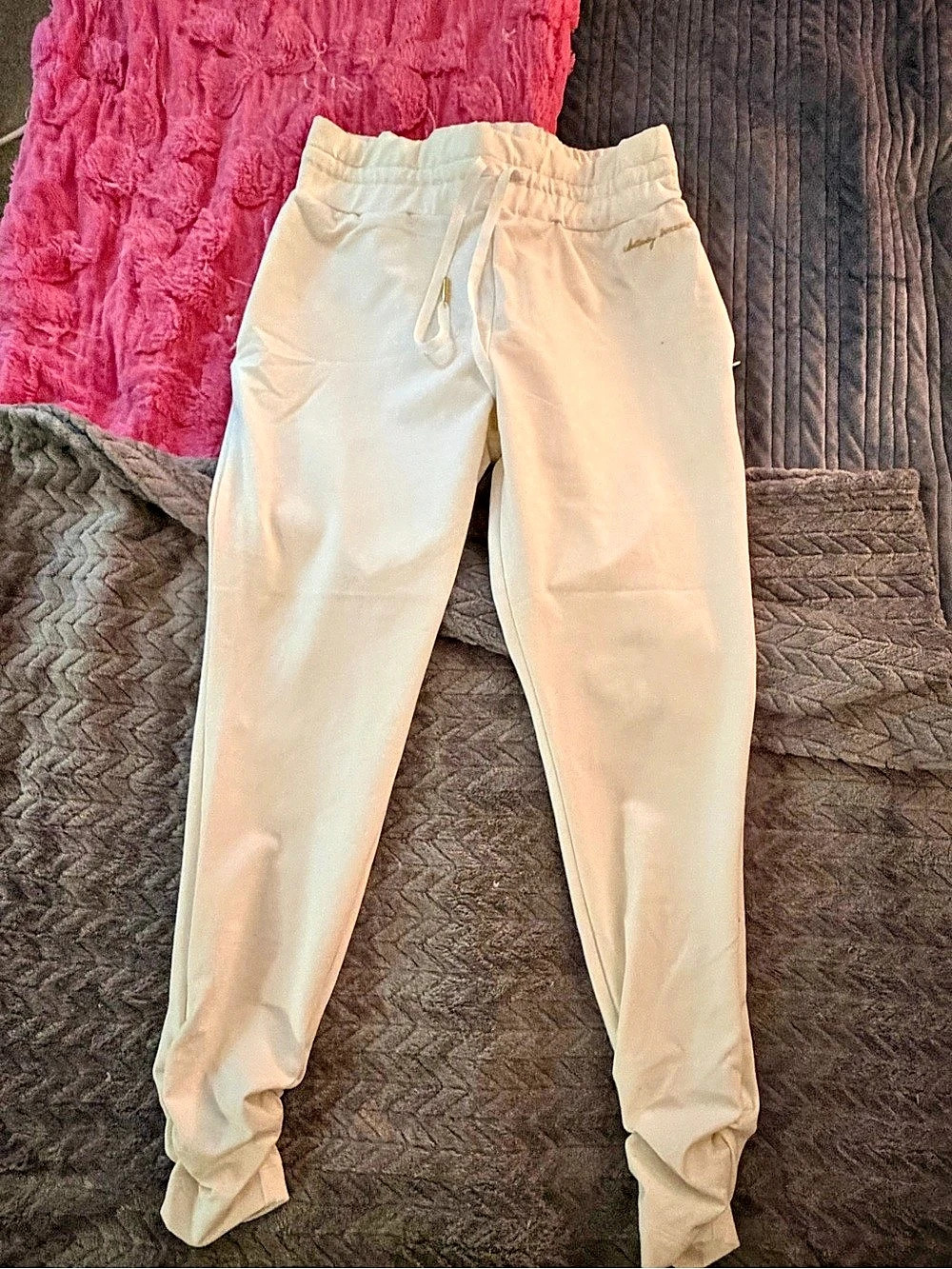 Gymshark Whitney Simmons collab white joggers